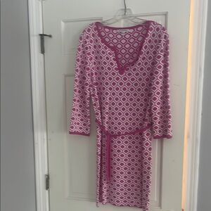 Pink Geometric Pattern St John Dress